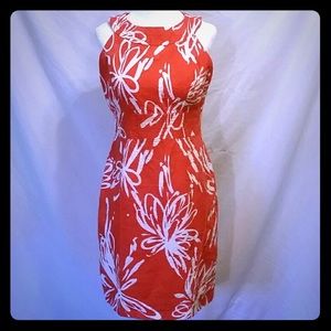 BOGO🔥🔥🔥Gorgeous Fitted Orange/White Print Dress